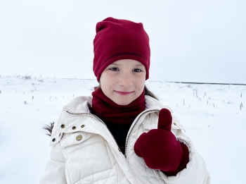 Шапка со снудом. Комплект детский