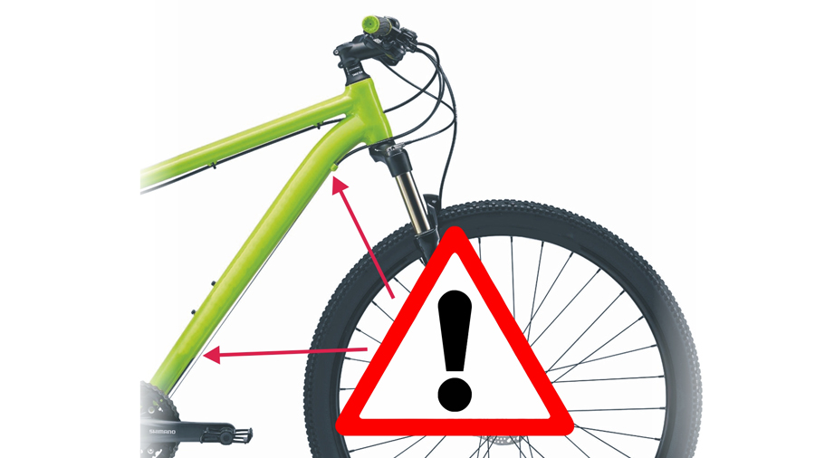 Тросики не должны проходить по низу рамы велосипеда