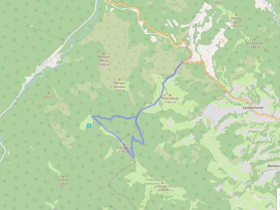 маршрут на гору Кострич
