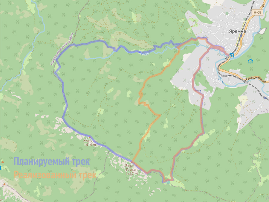 маршрут на Яворник-Горган