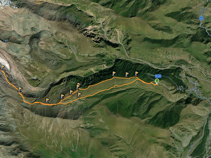 маршрут к леднику Казбеги